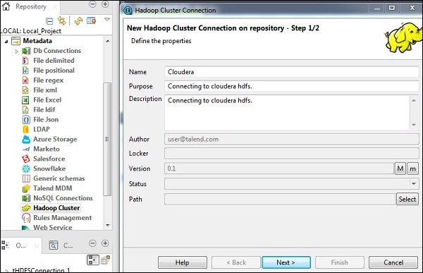 Setting Up Hadoop Connection