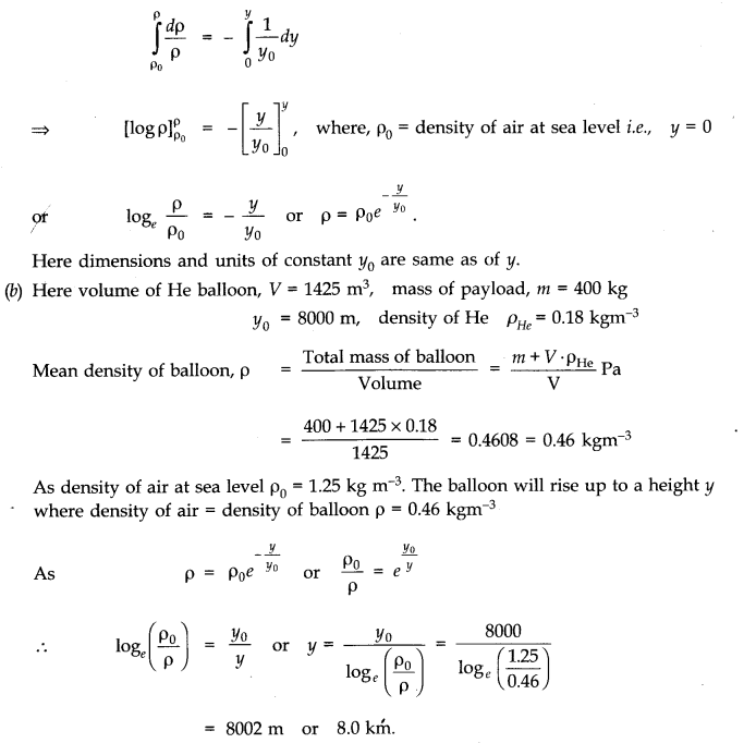 NCERT Solutions for Class 11 Physics Chapter 10 Mechanical Properties of Fluids Q31.1