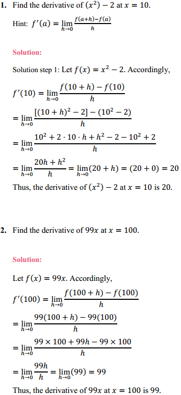 NCERT Solutions for Class 11 Maths Chapter 13 Limits and Derivatives Ex 13.2 1