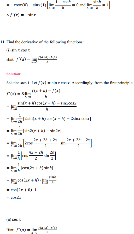 NCERT Solutions for Class 11 Maths Chapter 13 Limits and Derivatives Ex 13.2 18
